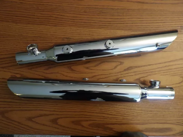 Rush Exhaust 20804-175 3in. Slip-On Mufflers 1.75in. 2000-06 Softail Harley