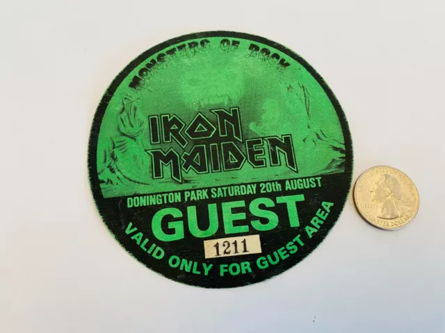 Iron Maiden Rare Official 1988 Seventh Tour of a Seventh Tour Back Stage Pass