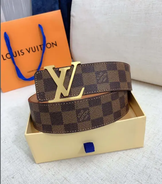 Louis Vuitton LV Pyramid Belt 40 MM Brown Cloth ref.955183 - Joli