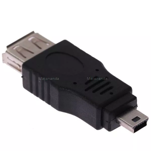 Adaptateur Mini USB 5 pin Mâle / USB A 2.0 Femelle convertisseur mini-B cable