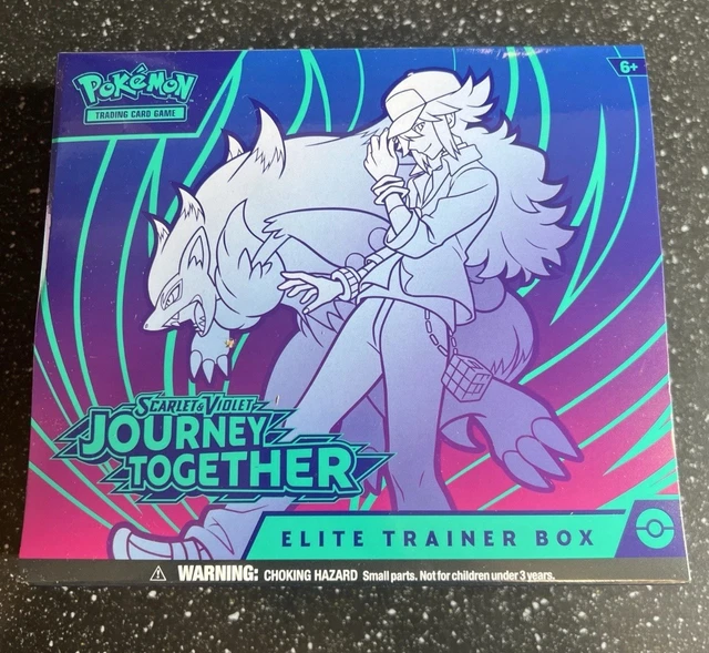 Pokémon TCG – Boîte Elite Trainer Journey Together (Scarlet & Violet) – 9 Boosters, 1 Carte Promo N’s Zorua, Pochettes, Dés, Marqueurs – Accessoires Haut De Gamme