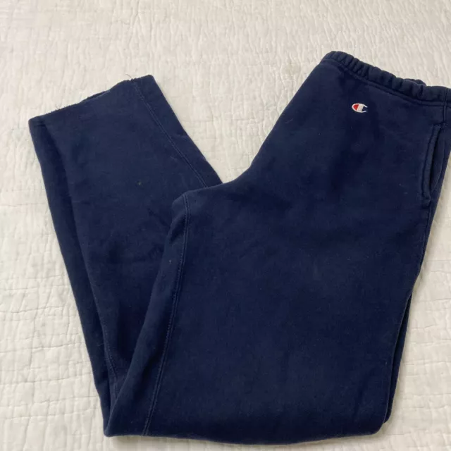 Vtg Champion Reverse Weave Sweatpants Mens Large Blue Drawstring Waist 90s USA