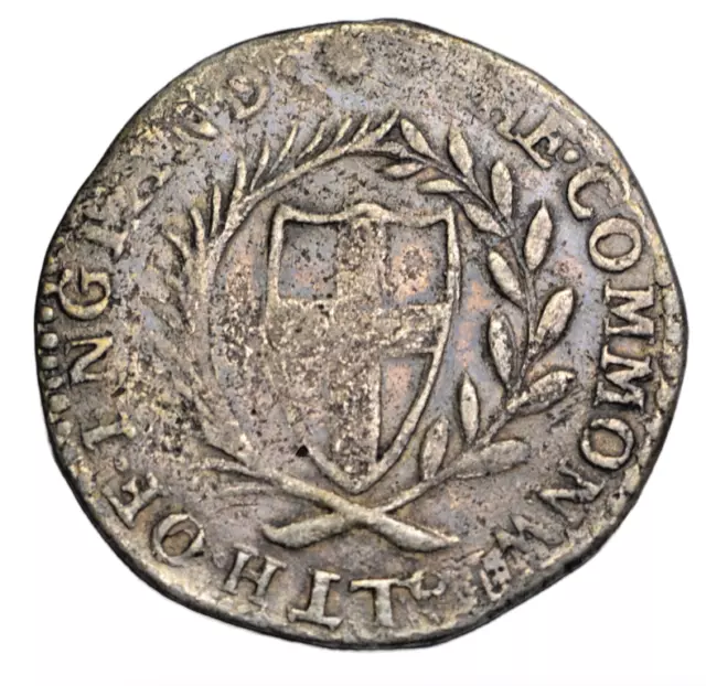 Commonwealth, time of Oliver Cromwell, halfcrown 1654, contemporary forgery
