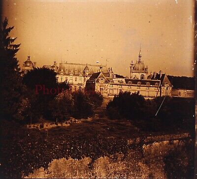 FRANCE Château de Chantilly c1930 Photo Plaque de verre Stereo Vintage V15L34n2