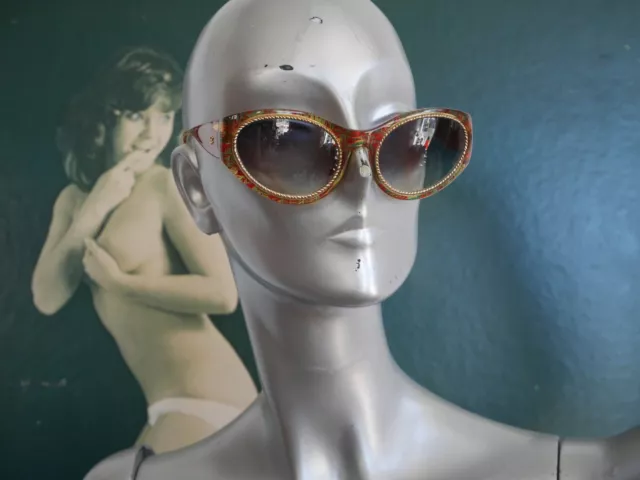 CHRISTIAN LACROIX Sonnenbrille 90er Cat Eye  gold TRUE VINTAGE sunglasses 90s