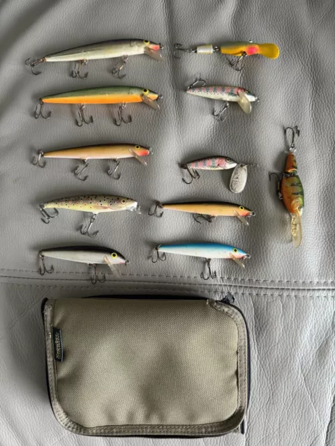 Rapala Job Lot With Snowbee Lure Zip Case Trout Salmon Bass Pike Perch Fishing