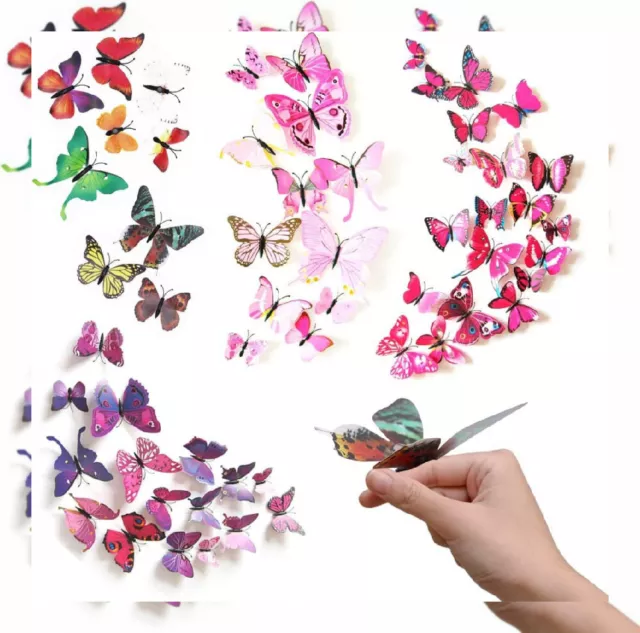 TENGYIF 48 PEZZI 3D Farfalle decorative da parete, decorazione parete,  EUR 21,94 - PicClick IT