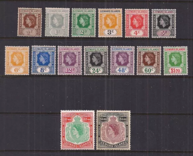 Leeward Islands-Qe11 1954 Set Of 15.Sg 126-140.Mounted Mint...read Below...