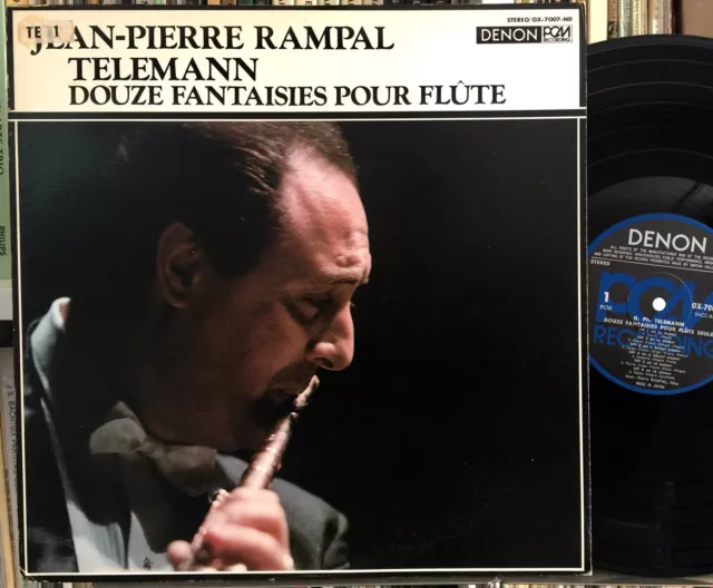 TELEMANN 12 Fantasies for Flute JEAN-PIERRE RAMPAL DENON STEREO OX 7007 Japan NM