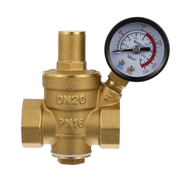DN20 Régulateur réducteur de pression d'eau en laiton Réglable Réducteur Valve