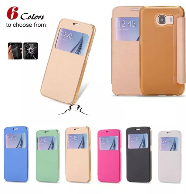 Handy Tasche für SAMSUNG GALAXY S6 Flip Case Schutz Hülle Bumper Ultraslim ///