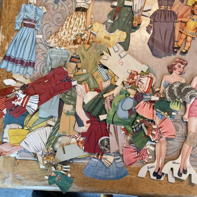 HUGE Lot of Paper Dolls 1940”50”s-1960s Clothing Etc