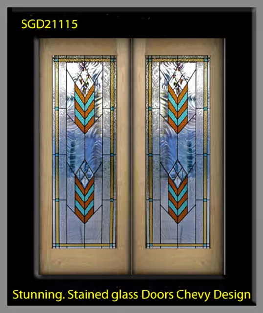 Spectacular Genuine Stained glass Pocket Doors SGD21115 3