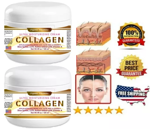 COLLAGEN & ELASTIN SKIN CREAM Firming Face Care Anti Aging Wrinkle Beauty 8 oz