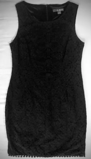 Forever 21 Size S Small Fitted LBD Little Black Dress Floral Lace Sleeveless EUC