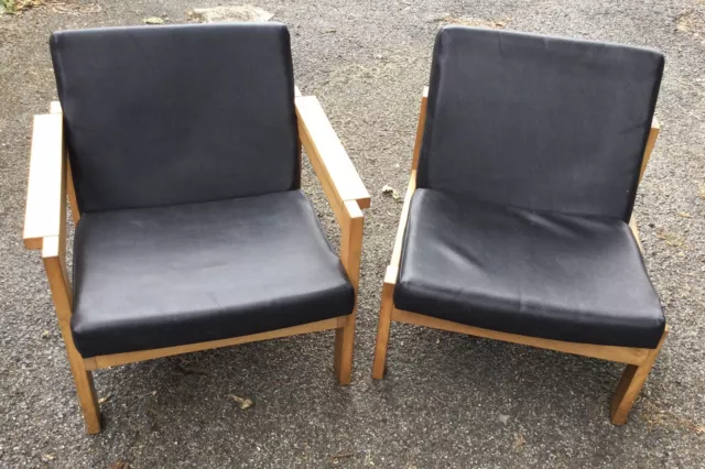 2x 1960-70s Lupton Morton Campus Style Beech 1x Armchair 1x Lounge Chair Habitat