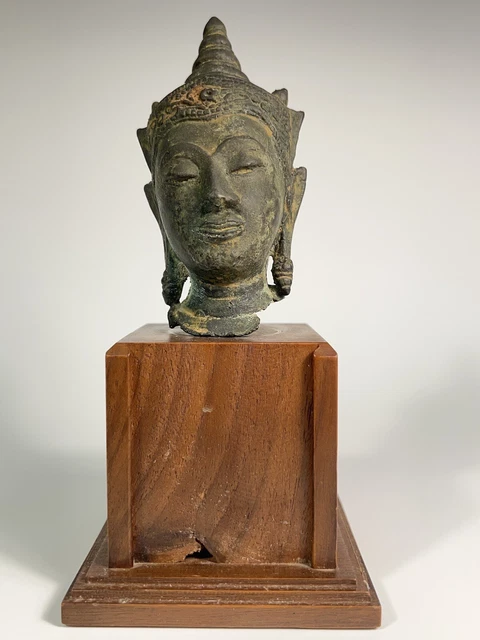 Thai Thailand Ayutthaya bronze Buddha Bronze Buddha Head ca. 18-19th century 2