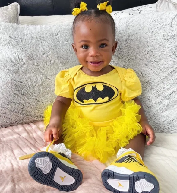 BATMAN BABY SUPERHERO OUTFIT Baby Girls Halloween Fancy Dress Tutu Romper