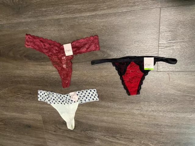 NEW CANDIES THONG G String Small Medium Large Lace polka dot floral black  red wh $7.99 - PicClick