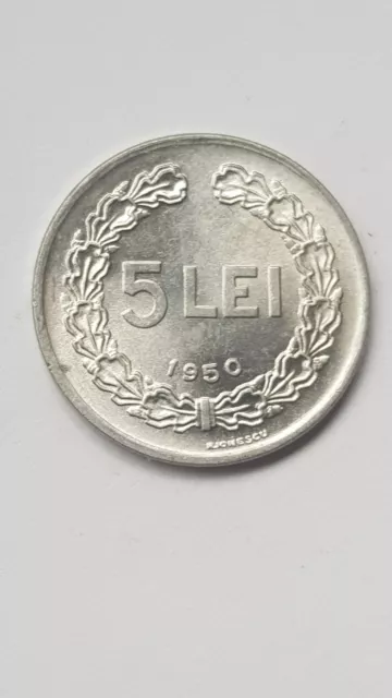 Rumänien 5 Lei 1950 Schmuckstück