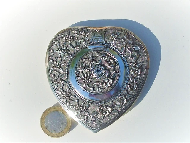 BEAU et GRAND POUDRIER ANCIEN EPOQUE COLONIALE / INDOCHINE TONKIN en ARGENT