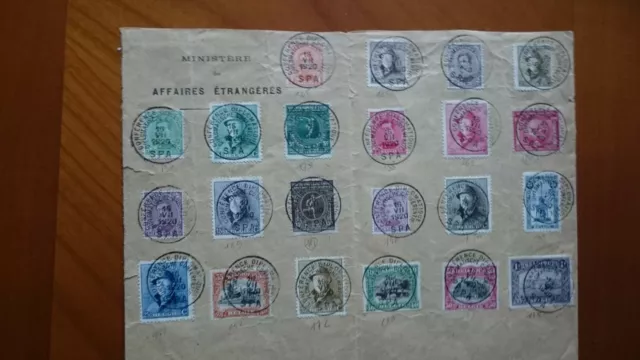 Belgique 1920 Conférence Diplomatique de Spa 22 timbres