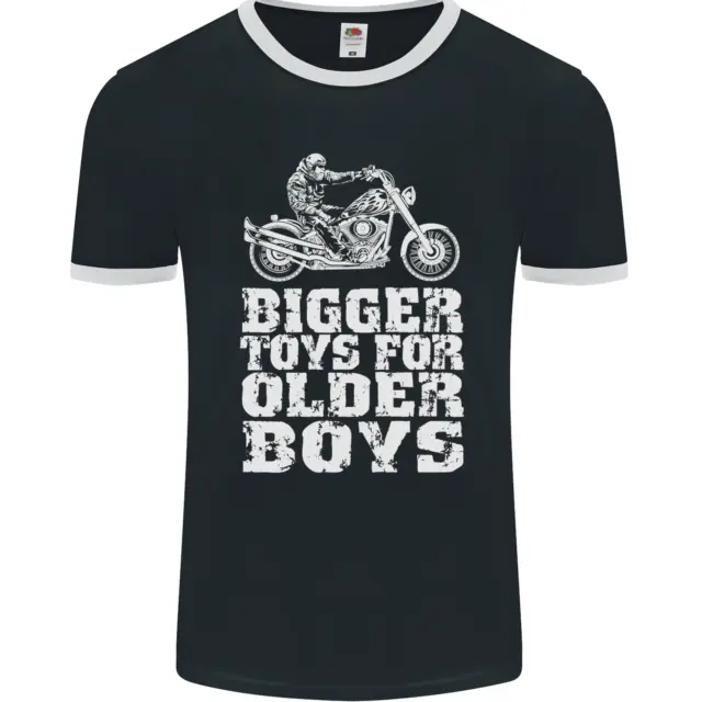 Bigger Toys Older Boys Motorbike Biker Mens Ringer T-Shirt FotL