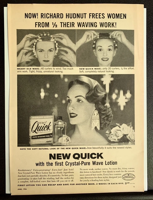 1956 Richard Hudnut Wave Lotion Vintage Print Advertisement Ad Hair Perm