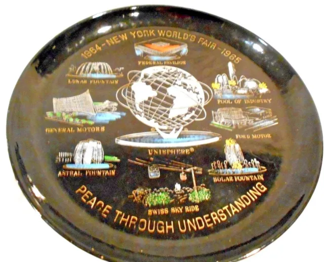 1964 New York World's Fair 10.5" Tray made by US Steel-Unisphere Souvenir