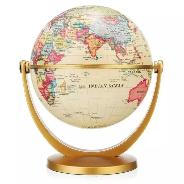 1Pc Retro Globe 360 Rotating Earth World Ocean Map Ball Antique Desktop Geograph