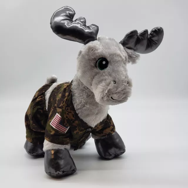 Build-A-Bear Army Moose Plush USA flag  BAB