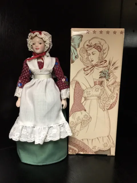 NIB 1987 AVON Early American Girl Porcelain Doll FASHION OF AMERICAN TIMES