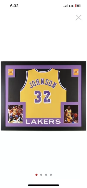 MAGIC JOHNSON Signed/Autographed Custom Jersey Framed