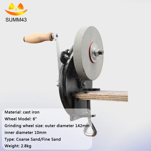 6” HAND GRINDER Hand Bench Mount Hand crank Grinder Sharpener Tool US