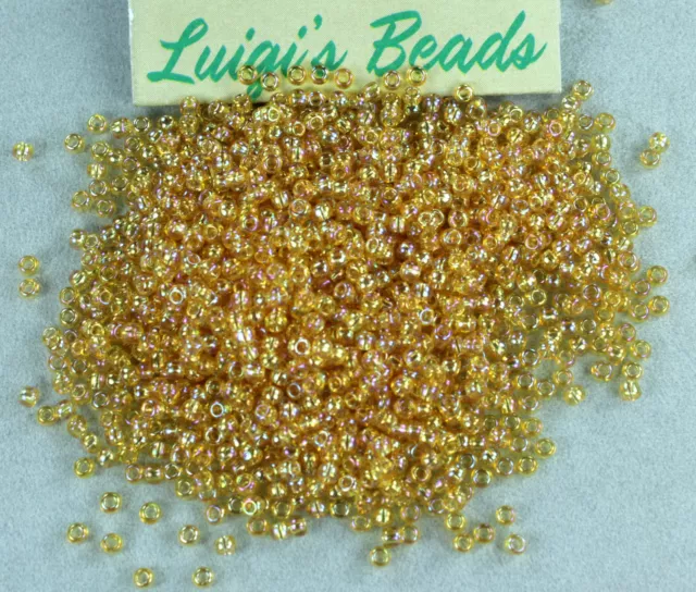 11/0 Round Toho Japanese Glass Seed Beads #162B- Transparent Rainbow M.Topaz 10g