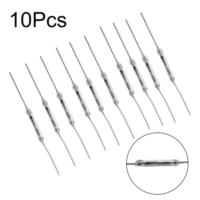 10pcs Reed Switch Normally Open/Closed Magnetic Induction Door Switch Glass