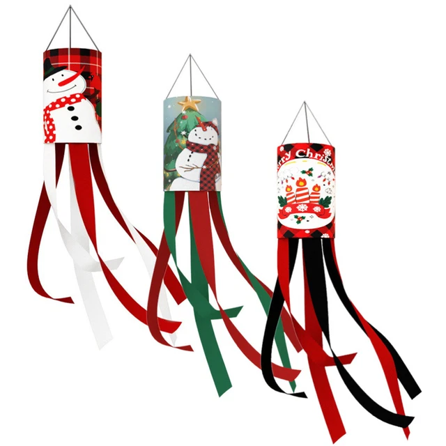 3 Pcs Garden Windsock Christmas Wind Chimes Outdoor Decorative Windsocks