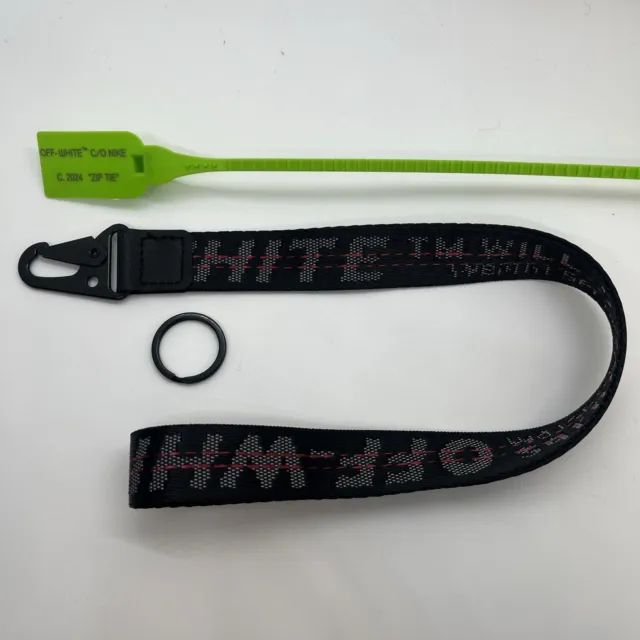 Custom Off White Industrial Key Chain/lanyard With Zip Tie Black and Gray New