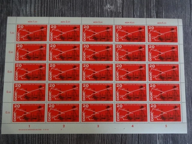 Ddr 1966: Kpl. Bogen Postfrisch Mi 1227 Petrochemie Dv Fn 2