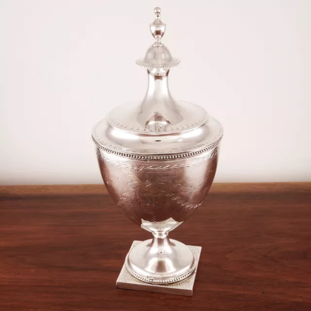 VERY RARE EPHRAIM BRASHER NYC AMERICAN CLASSICAL COIN SILVER SUGAR URN c.1790s