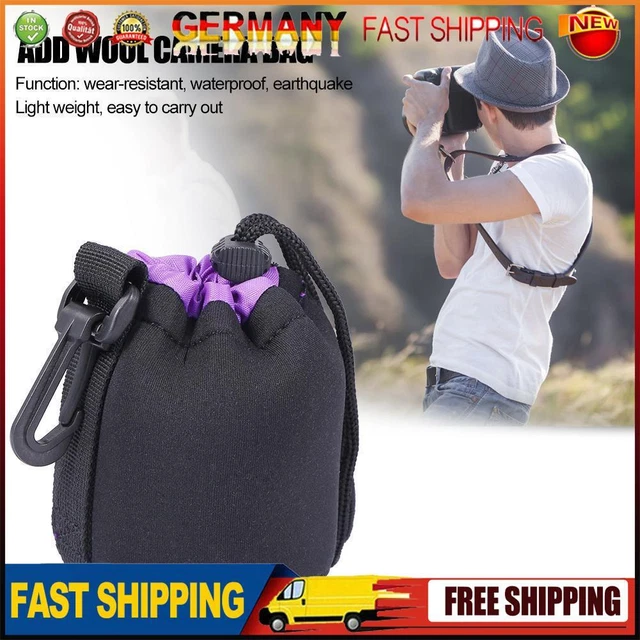 Neoprene Camera Lens Pouch Drawstring Waterproof Shockproof Soft Bag (S)