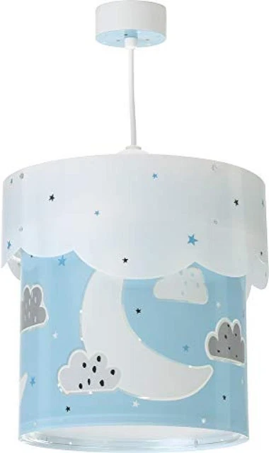 Dalber Moon - Lampada da soffitto per bambini, motivo: luna e stelle, 60 W, colo