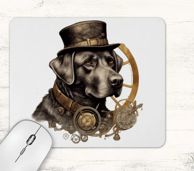 Steampunk Labrador Dog Neoprene Mouse Pad Mat #9