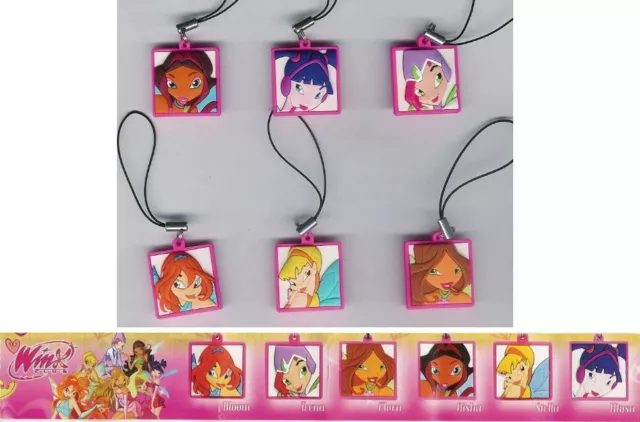 SET 6 Figure MINI Quadretti WINX CLUB DISNEY Bloom Stella Tecna LACCETTO