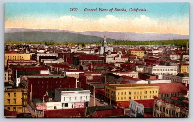 General View Eureka California CA Vintage Mitchell Postcard