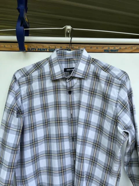 Jared Lang Shirt Men's Large Cotton Long Sleeve Button Slim Fit