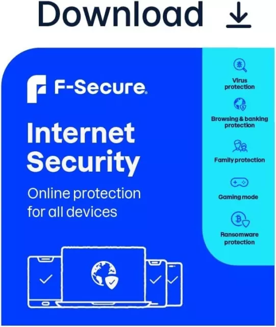 F-Secure 2024 Internet Security 1 Year 3 PCS Win Only Activation Code By Email