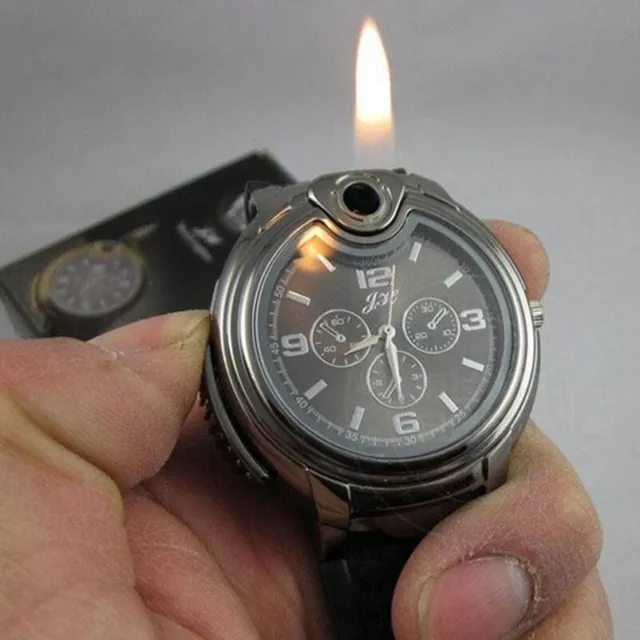 Reloj De Pulsera De Cuarzo Con Encendedor Para Hombre Mechero Creativos Militar