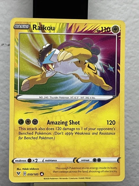 050/185 Raikou | Amazing Rare Holo Card Pokemon TCG Sword & Shield Vivid Voltage