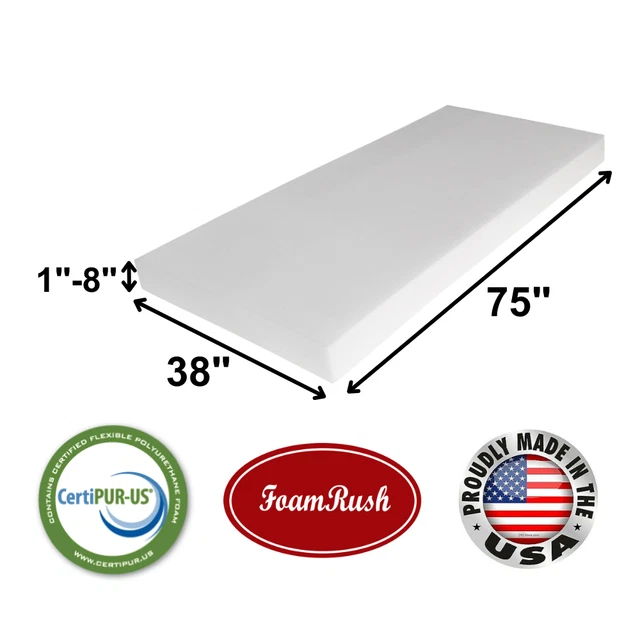 FoamTouch 5" X 42" X 72" Bunk Mattress - Gel Memory Foam On High Density Base For RV Or Camper